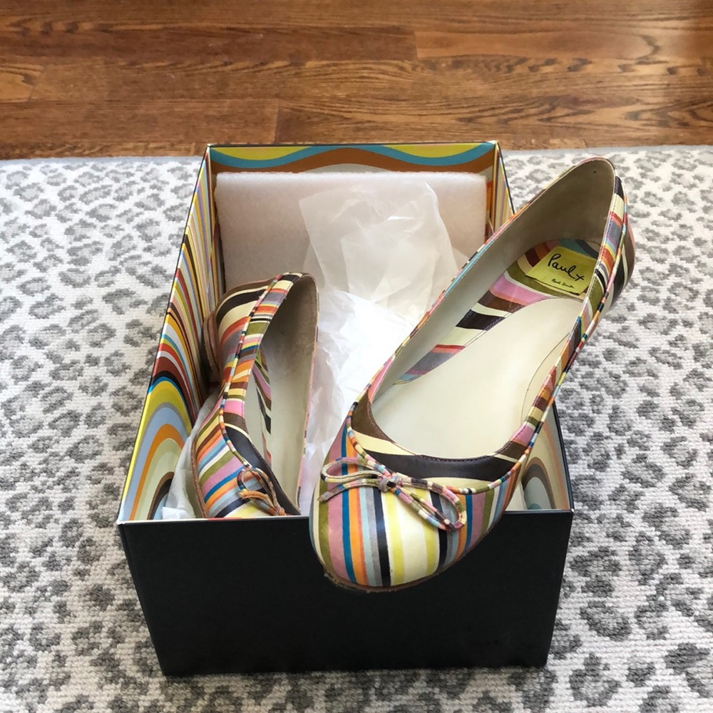 Bow detail leather Ballet flat